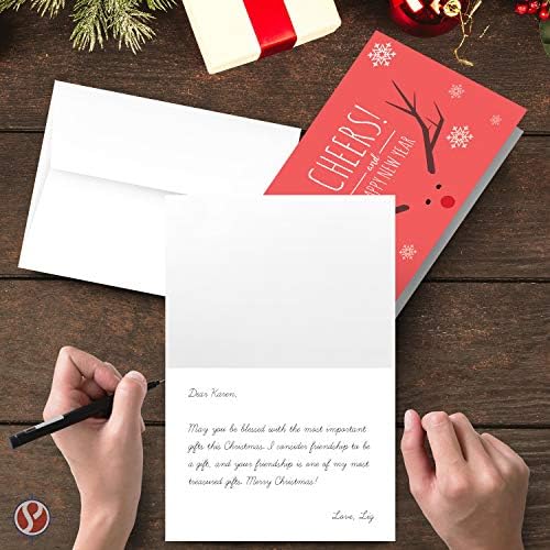 2023 כרטיסי שנה טובה - ברכות לחג מתקפלות ומעטפות - למתנות ומתנות לחג המולד ושל ראש השנה | 25 כרטיסי